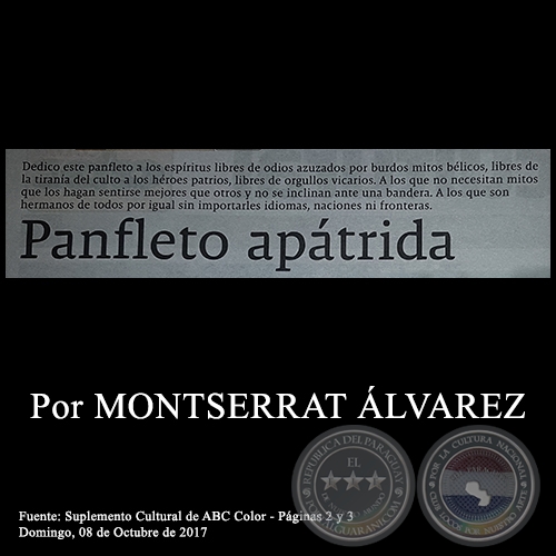 PANFLETO APTRIDA - Por MONTSERRAT LVAREZ - Domingo, 08 de Octubre de 2017